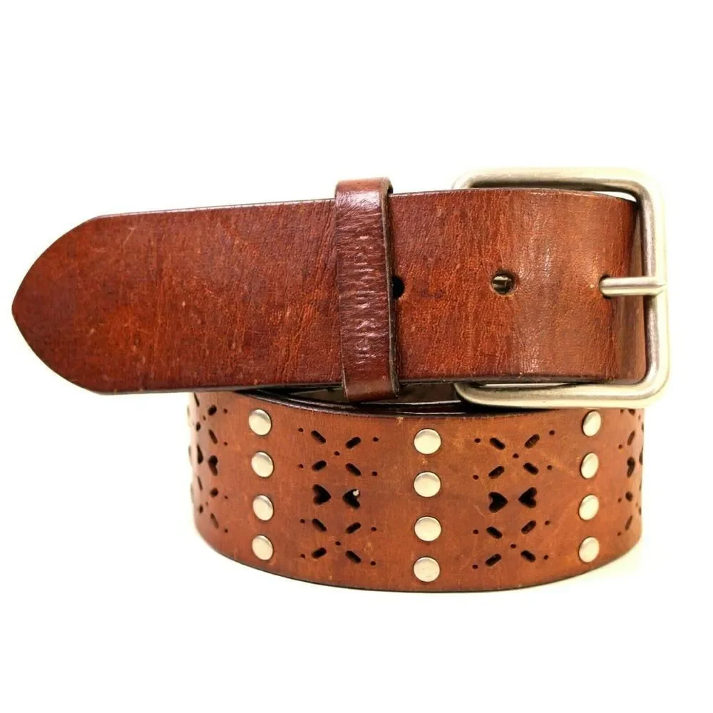 Calvin Klein BROWN REAL LEATHER 1 3/4